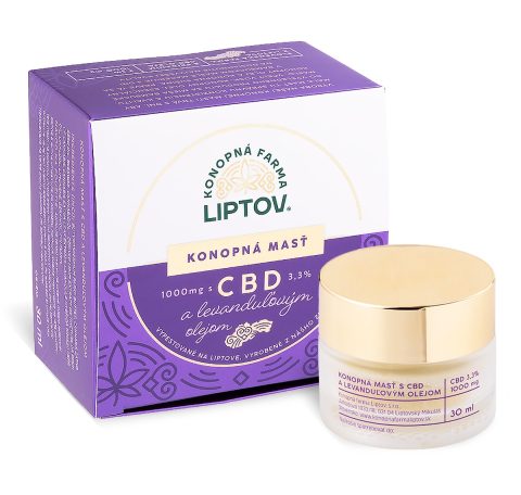 Konopná masť CBD 1000 mg levanduľa