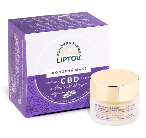 Konopná masť CBD 500 mg levanduľa